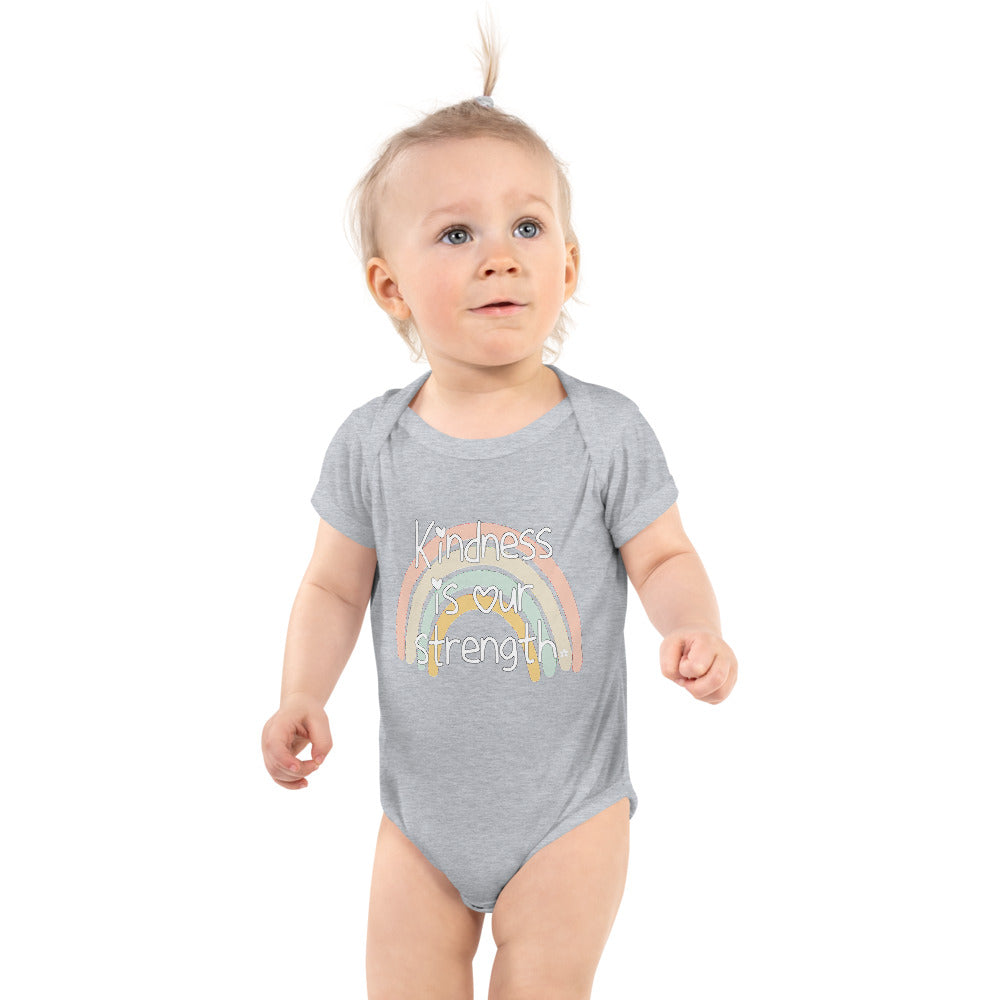 KINDNESS IS OUR STRENGTH BABY ONESIE