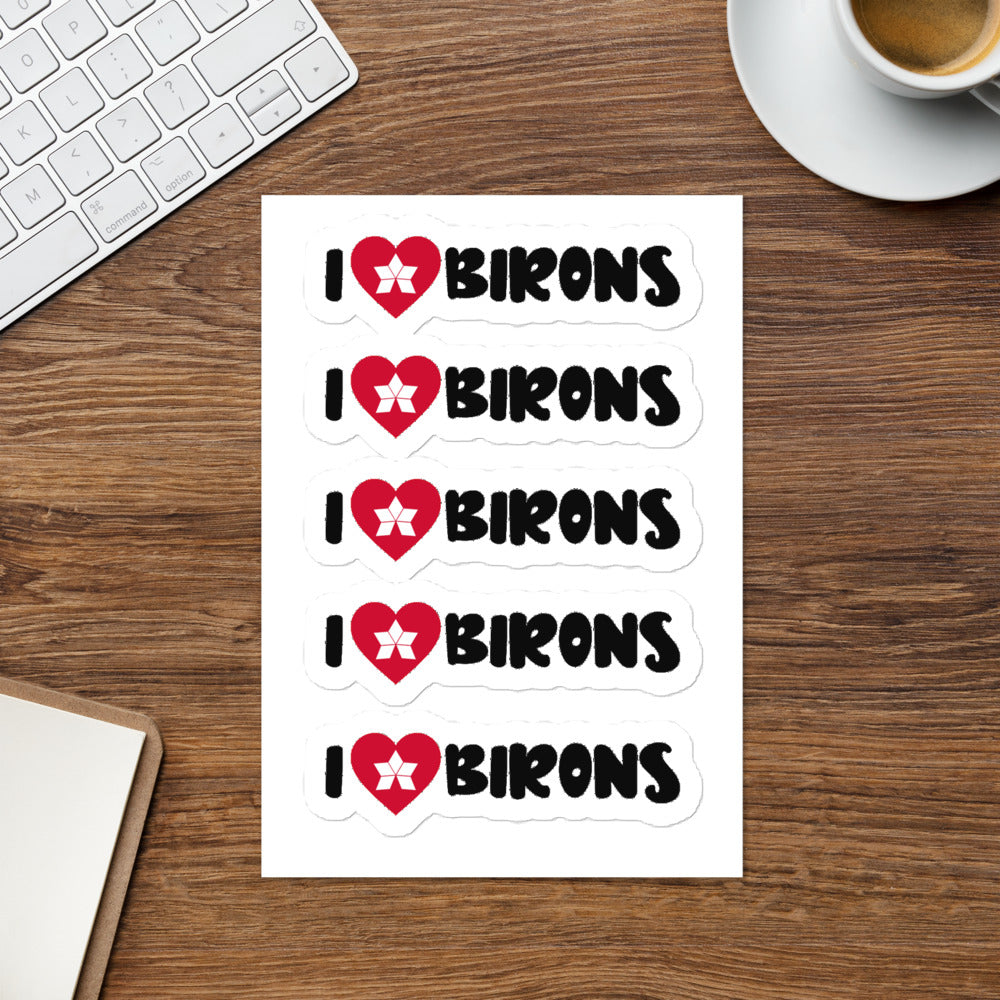 I LOVE BIRONS STICKER SHEET