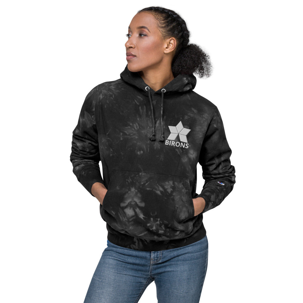 BIRONS EMBROIDERED TIE-DYE HOODIE
