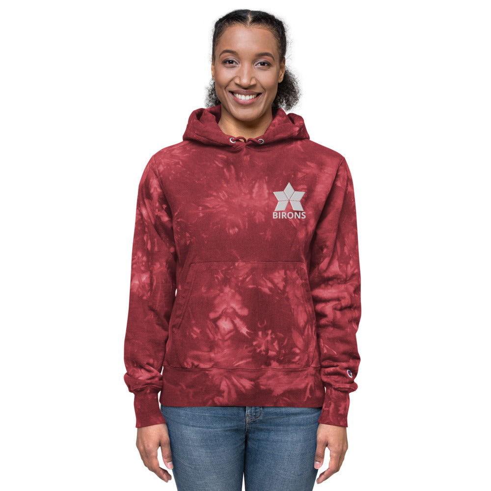 BIRONS EMBROIDERED TIE-DYE HOODIE