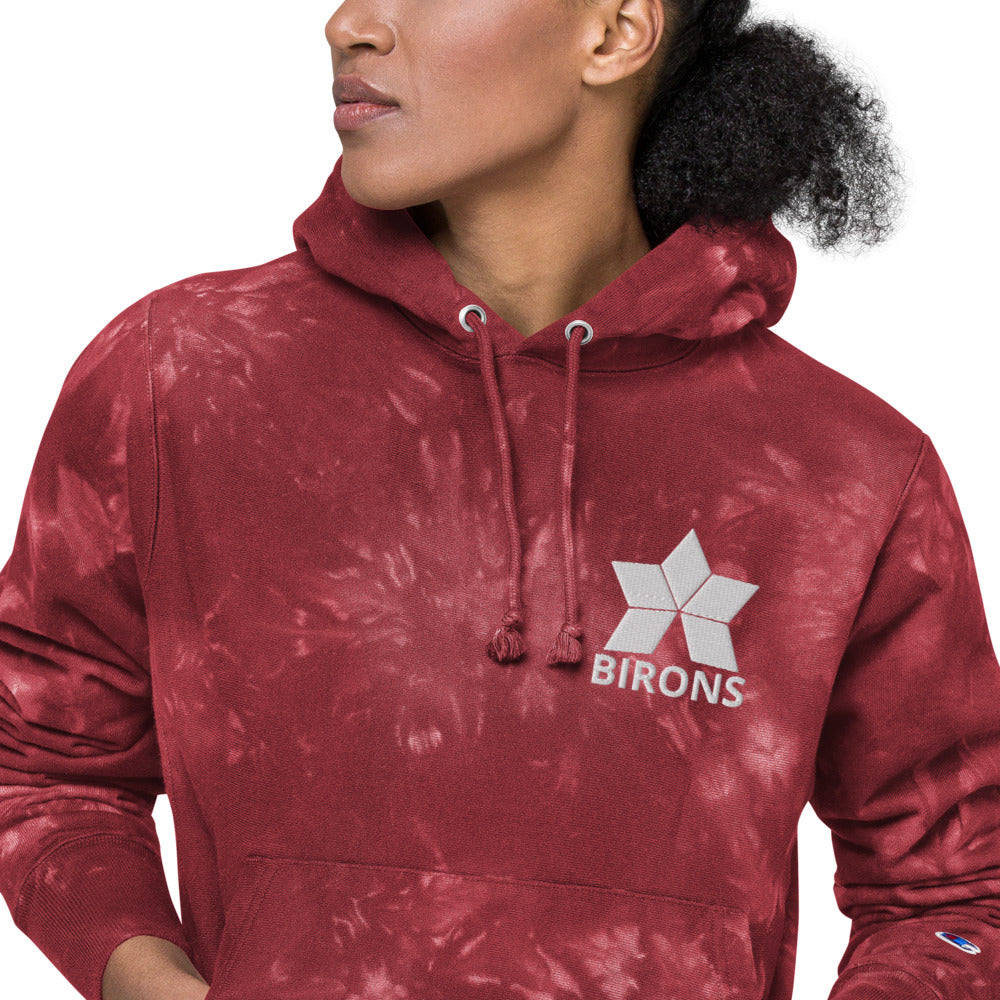 BIRONS EMBROIDERED TIE-DYE HOODIE