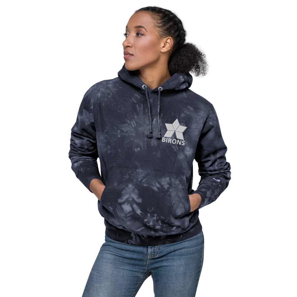 BIRONS EMBROIDERED TIE-DYE HOODIE
