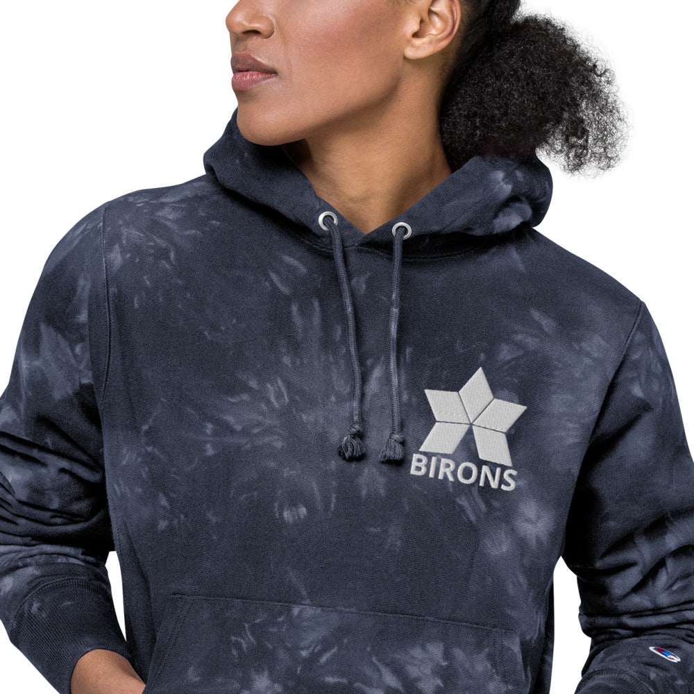 BIRONS EMBROIDERED TIE-DYE HOODIE