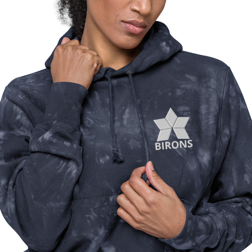 BIRONS EMBROIDERED TIE-DYE HOODIE